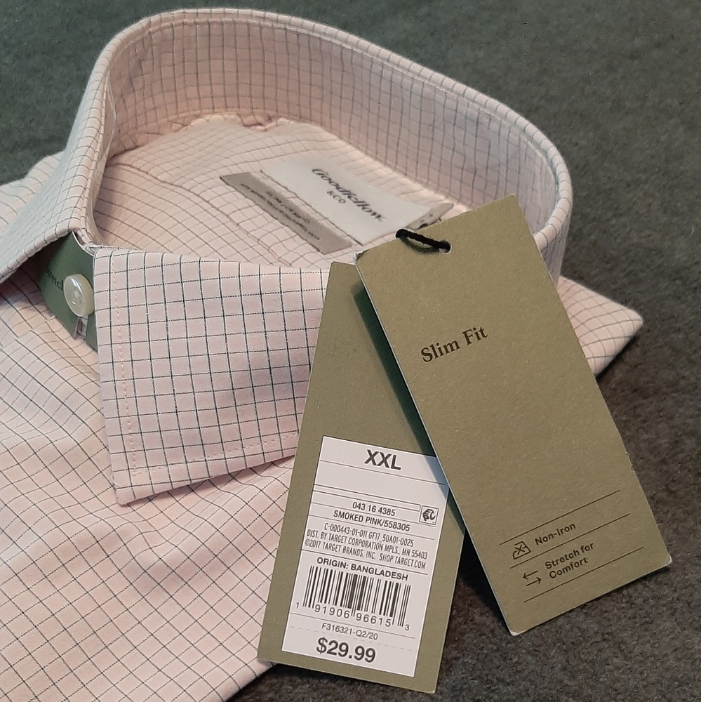 Goodfellow & Co. Pink & Blue Plaid LS Button Down